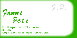 fanni peti business card